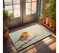 PKRD Felpudo grande para exteriores, diseño de pájaro colorido posado en una rama. Felpudo para puerta delantera, decoración de oficina grande para hombres (65 x 90 cm)