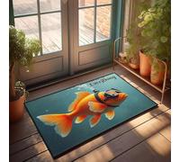 PKRD Felpudo interior para puerta delantera, la mentalidad es todo, incluso para un pez! Felpudo de verano al aire libre felpudo divertido para puerta delantera (65 x 90 cm)