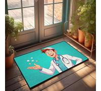 PKRD Felpudo liso para manualidades con texto en inglés "A Cheerful Doctor Malabares Pills", tapete pequeño para exteriores (40 x 60 cm)