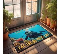 PKRD Felpudo para puerta delantera grande para exteriores, no temas a la muerte, come la vida Ul-Vieed, felpudo para decoración de habitación de adolescentes (50 x 80 cm)