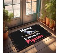 PKRD Things For Boys Room Home Is Where The Pigeons. Felpudo para puerta de exterior para entrada exterior de hombre, barra de cueva (65 x 90 cm)