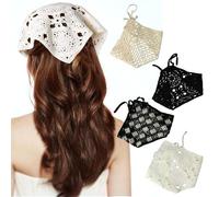 PKRFCJ 4 diademas de ganchillo, bufanda de ganchillo para mujer, para peinar el cabello, festivales, vacaciones, decoración de Navidad, talla única