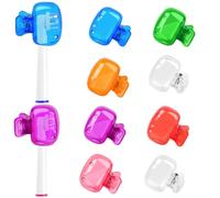 PKRFCJ Paquete de 8 tapas para cepillo de dientes, cubierta portátil para cepillo de dientes eléctrico, protector de cepillo de dientes de plástico, clip de plástico para el hogar, viajes, camping