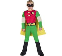 (PKT) (9908376) Disfraz infantil de Robin con pecho musculoso (8-10 años)