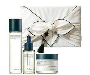 [PKY] Pyunkang Yul - Juego de regalo calmante para el cuidado de la piel con envoltura de regalo premium, calma instantáneamente la piel sensible, tónico, suero calmante y crema hidratante para la