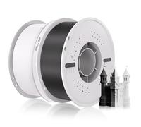 PLA Filament 1.75mm Precisión Dimensional+/-0.03mm Fácil Impresión Gran Resistencia Filamento Impresora 3D Compatible with Bambu Lab/Anycubic All 3D Printer-2kg Spool (4.4lbs)-2 PCS Negro+Blanco
