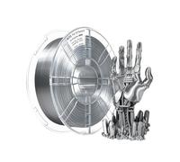PL Filamento 3D de 1,75 mm, filamento PLA Plus, precisión dimensional +/- 0,02 mm, bobina de 1 kg (2,2 LBS) Filamento de impresión 3D para impresora 3D (seda plata)