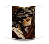 Pla Pla Pla Balconera Señor de la Sentencia. Decoración religiosa de tela 70x100 cm. Balconera Señor de la Sentencia de Sevilla decoración balcón. Tela impresa del Sentencia. Esperanza Macarena.