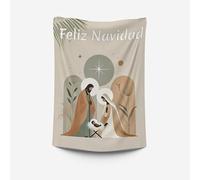 Pla Pla Pla Colgadura Navideña “Feliz Navidad” - Diseño Minimalista del Nacimiento del Niño Jesús con María y José - Estilo Moderno y Religioso - Decoración Cristiana 100×70 cm Hogar (20)