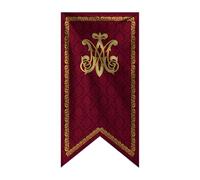 Pla Pla Pla Gallardete Religioso Ave María BURDEO 70×150 cm impresión burdeo y doradoo | Decoración elegante para balcones en Semana Santa, procesiones y celebraciones religiosas. (M9)