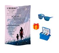 Pla Pla Pla Manta “A Mi Hijo - Nunca Olvides Que Te Amo” ┃ Mensaje Emotivo de Madre a Hijo ┃ Manta Suave Tipo Franela │ Incluye Nevera y Gafas de Sol