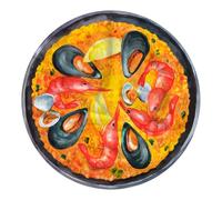 Pla Pla Pla Manta Redonda Polar de 150x150 cm con diseño de Paella. Divertida y Original, Ideal para sofá o Cama. Manta Personalizada en Forma de Paella, Regalar y Disfrutar en Cualquier ocasión.