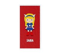 Pla Pla Pla Toalla de Super héroes Personalizada con Nombre del niño o niña. Toalla de Playa o Piscina, Toalla baño con Dibujo de Super heorína. Toalla Infantil 70x140 cm