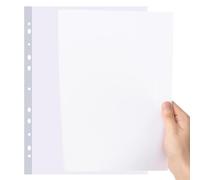 Plaastic - Fundas transparentes para carpetas, protectores de carga, fundas organizadoras de hojas perforadas reforzadas, solución de archivo transparente para almacenamiento de documentos A4