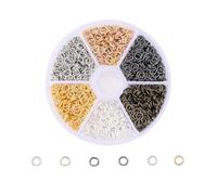 PLABBDPL 1200 Piezas Anillos Abiertos de 5mm, Doble Círculo para Llaveros, Conectores Redondos para Collares, D