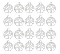 PLABBDPL 20 Colgantes Árbol de la Vida DIY Antiguos para Collar, Estilos Conector de Árbol de Artesanía Resultados, Ideal para comunión, bautizo, Navidad y regalos de boda, Decoraciones únicas de moda