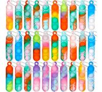 PLABBDPL 30 mini llaveros de juguete, mini pop y antiestrés tipo fidget, coloridos juguetes sensoriales de burbujas de silicona para apretar a granel, para niños y adultos