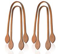 PLABBDPL 4 pcs manijas de cuero para bolsos, manija de correa de cuero genuino, correas de repuesto para bolsos, para hacer bolsos de bricolaje, marrón