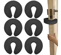 PLABBDPL 6 piezas Tope de puerta para niños, Tope de puerta de espuma Tope de puerta de espuma para dedos de seguridad para niños, Tope de puerta para niños con cerradura de puerta, negro