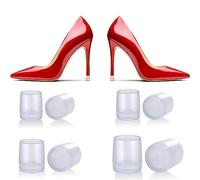 PLABBDPL 8 Pcs Protector de Tacón Alto, Topes de Tacón Alto, Protectores Tacones Boda de Zapatos Negros y Transparentes para Césped Grava Boda Actividades al Aire Libre Caminar Fácil