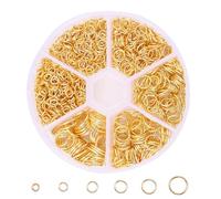 PLABBDPL 880 piezas oro mini llavero, juego de anillos de salto, 4, 5, 6, 7, 8, 10 mm, pequeños anillos con aberturas, descubrimientos para la fabricación de joyas (dorado)
