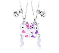 PLABBDPL Collar de amistad de Rompecabezas, Set de 2 Collares a Juego para Larga Distancia, para Regalo de Cumpleaños, Navidad, Dama de Honor y para hermanas, amigas y mujeres - Joyería de calidad