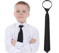 PLABBDPL Corbata pre-atada de microfibra lisa y ajustable para niños, Ideal para ocasiones formales y escolares, Con hebilla de torre para mayor comodidad y estilo, 1pcs