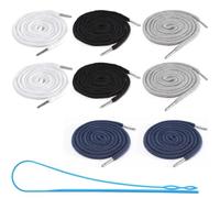PLABBDPL Cordón para pantalones de jogging, 8 unidades de cordón para cintura de pantalones, cordones de algodón de repuesto de metal, con 1 enhebrador, para pantalones deportivos, pantalones