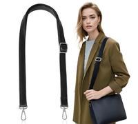 PLABBDPL Correa de piel auténtica, correa ajustable para el hombro, correas ajustables, correa de piel sintética para el hombro, bolsos, bandolera, correa de repuesto (negro)