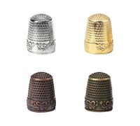 PLABBDPL Dedales de Coser,4Pcs Protector de Aguja de Coser,Dedal de Coser,Dedal de Metal,Protector de Dedo de Metal,Dedal de Tejer