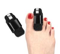 PLABBDPL Férulas para los Dedos del Pie,Corrector Dedos del Pie,Soporte de Puntera Ajustable en Forma de U,Para Fracturas de Dedos de los Pies,Esguince (1 Paquete 3 Soportes de Aluminio) -Negro