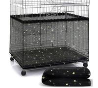 PLABBDPL Funda para jaula de pájaros extra grande de malla de nylon con semi protector de plumas Faldón suave y aireado para loros Guacamayos, Negro