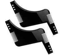 PLABBDPL Plantillas para barba, 2 unidades, para barba, para barba, patillas, cuello, plantilla para barba para cortar fácilmente, peine de barba, herramienta de peinado