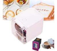 PLABNK Impresora De Inyección De Tinta Portátil, Mano, Longitud De Impresión: 3 M, Función De Memoria, Conexión WiFi+APLICACIÓN, Impresión Multilínea, con Regla, para Pan/Café/Pastel,White