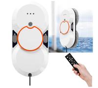 PLABNK Robot Limpiacristales 5600pa, Doble Pulverización De Agua + Limpieza Profunda, Operación Manual, con Control Remoto (Modo Conmutable), para Ventanas Exteriores/Interiores,One Size