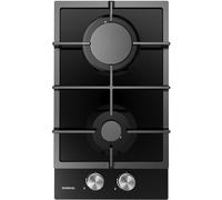 Encimera infiniton gas 2 fuegos cristal templado negro parrilla hierro fundido butano/natural