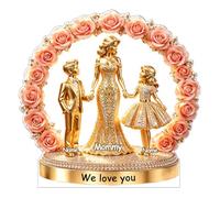 Placa acrílica 2D personalizada para decoración de escritorio, recuerdo para un ser querido, placa decorativa personalizada para mamá y sus hijos, de hija, hijo, niños, marido, placa acrílica