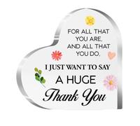 Placa acrílica con forma de corazón con texto en inglés "Thank You Gifts For Womem", regalo de agradecimiento para compañeros de trabajo, empleado, mejor amiga, I Just Want To Say A Hug Thank You