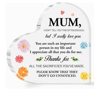 Placa acrílica con forma de corazón para mamá, regalos para mamá de hija e hijo, regalos para madre con texto en inglés "You Are Such An Important Person"