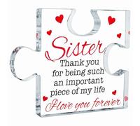 Placa acrílica con impresión UV, regalo de cumpleaños y Navidad, recuerdo de la familia, regalo de decoración del hogar para niñas, mujeres, día de las hermanas, regalo para ocasiones especiales