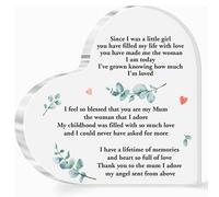 Placa acrílica con texto en inglés «To My Mom Gift from Daughter Son, Since I Was a Little Girl You Have filled My Life With Love» para madres, cumpleaños, Acción de Gracias, Navidad