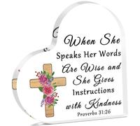 Placa acrílica cristiana inspiradora con versículos de la Biblia para decoración religiosa del hogar, placa acrílica espiritual, regalo motivacional para oraciones, hermana, madre, hija, amigos