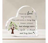 Placa acrílica de corazón de condolencias por la pérdida de un ser querido, placa acrílica, ideas de regalo de duelo, regalo de condolencias por pérdida, regalo de duelo para padre, madre, marido