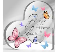 Placa acrílica decorativa de recuerdo de condolencias para regalar a un ser querido por la pérdida de mamá, papá, condolencia, decoración de mariposas para el hogar