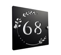 Placa Acrílica for Decoración De Pared Del Hogar, Letrero Con Número Casa Al Aire Libre, Nombre Habitación, 1 Uds(Black White,30X30CM)