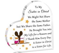 Placa acrílica para hermana cristiana, regalos religiosos para mujeres, decoración inspiradora de escritorio, hermanas religiosas, regalos cristianos, agradecimiento de amistad, corazón acrílico