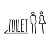 Placa acrílica para puerta de baño con etiqueta adhesiva para inodoro, tablero de señalización montado en la pared que proporciona una identificación clara para puertas de baño (C)