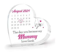 Placa acrílica personalizable con texto en inglés «Day You Became My Mummy», regalo de hija, hijo, bebé, regalo de cumpleaños para mamá de niño