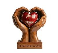 Placa acrílica personalizada con nombre de pareja con doble corazón con texto en inglés "I Love You Forever Our Hearts I Love You Forever From Our First Kiss Till Our Last Breath Couple Silhouette
