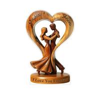 Placa acrílica personalizada con nombre de pareja con doble corazón con texto en inglés "I Love You Forever Our Hearts I Love You Forever From Our First Kiss Till Our Last Breath Couple Silhouette